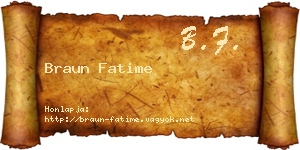 Braun Fatime névjegykártya